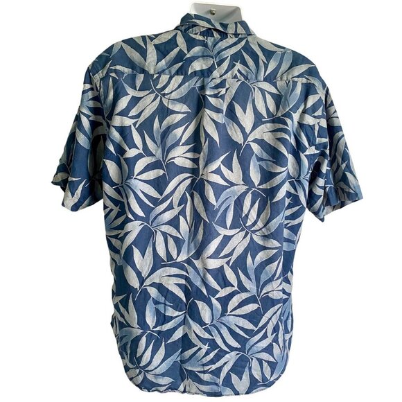 Cotton Reel Short Sleeve Shirt Casual Button Down Tropical Cotton Men's Large - Picture 6 of 8